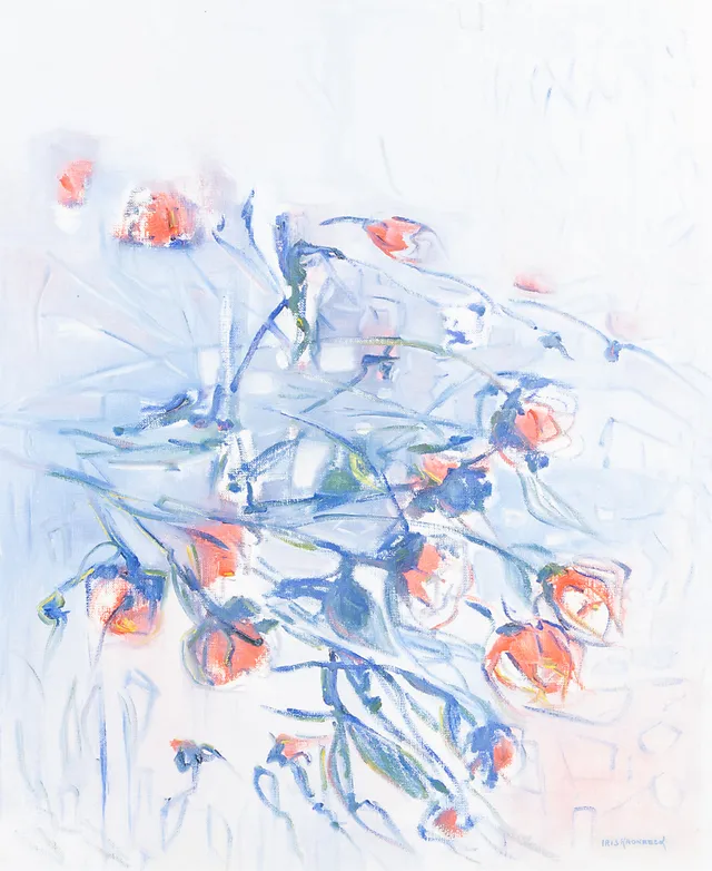 IRIS KRONBECK. Blommor, olja på duk, signerad.