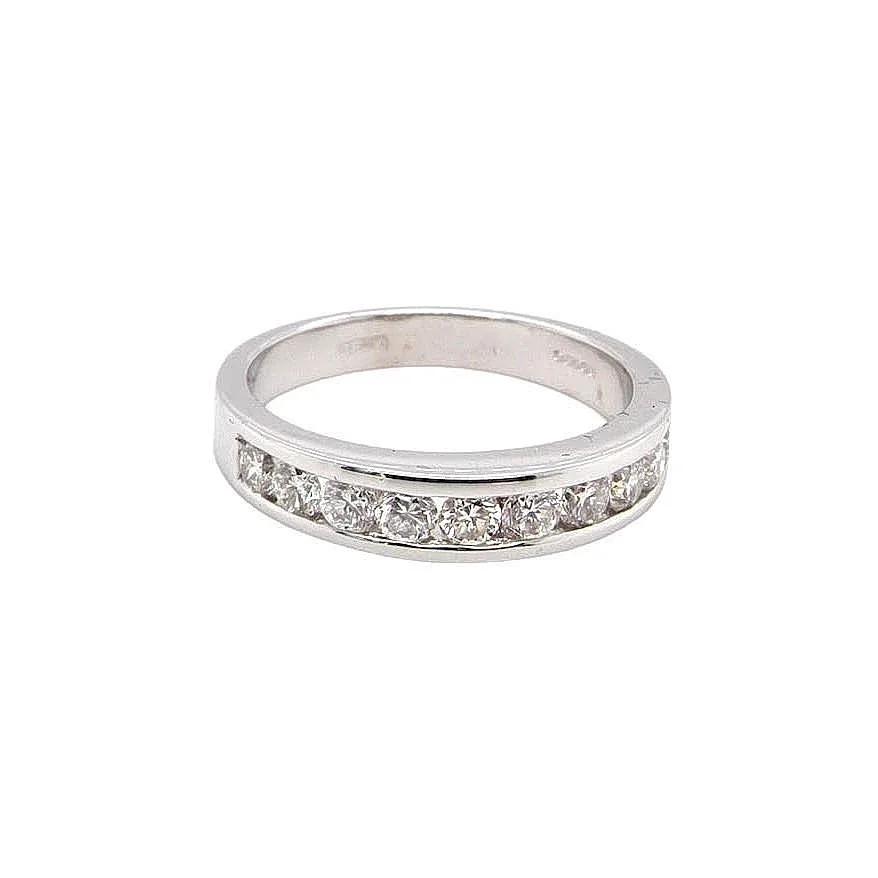18CT WHITE GOLD HALF ETERNITY RING SET WITH TEN DIAMONDS. — Rings — Chalkwell Auctions