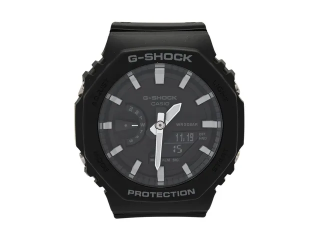 CASIO, G-Shock, Ref nr. GA-2100-1AER, herrur, 45 mm, plast, quartz, mineralglas, alarm, integrerat plastband, ca 2020, ytterkartong.