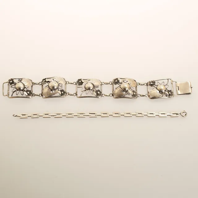 ARMBAND, 2 stycken, silver.