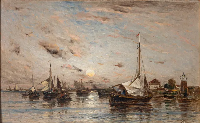 Wilhelm von Gegerfelt, Kustbild med fiskebåtar.