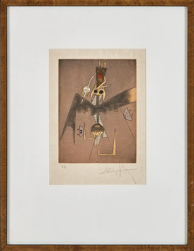 WILFREDO LAM. "Hommage a Lam", färglitografi, signerad och numrerad E.A.