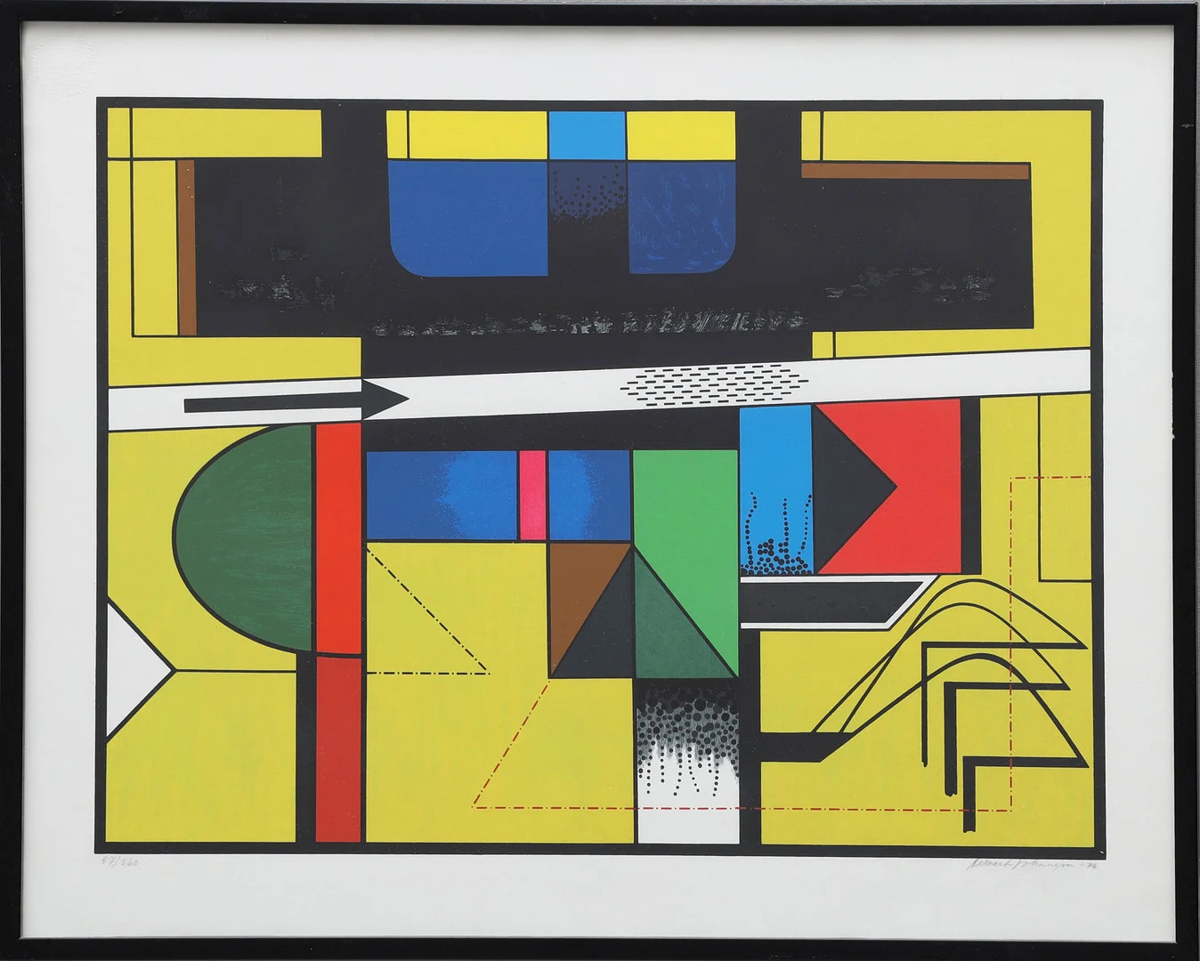 ALBERT JOHANSSON. färglitografi, abstrakt komposition, numrerad 87/260, signerad, daterad -76. — Engravings & Prints — Auktionsmagasinet Vänersborg