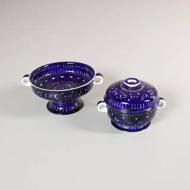 ULLA PROCOPÉ. 1921-1968. Terrin och Skål, "Valencia", 2 delar, porslin, Arabia, Finland, 1900-talets andra hälft.