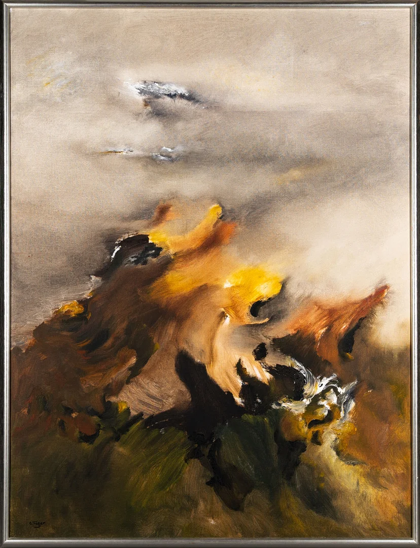 SIXTEN FAGER. Olja på duk, "Över dimmigt fjällvatten", Signerad. — Paintings — Norrlands Auktionsverk