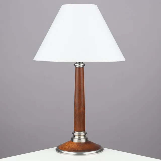 Bordlampe af palisander og stål, Danmark, ca. 1960'erne.