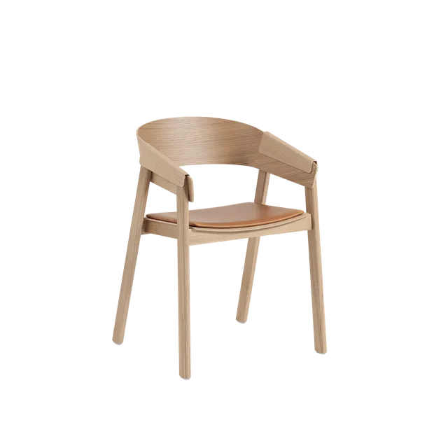 Thomas Bentzen for Muuto. Six armchairs model Cover. Leather/oakwood (6)