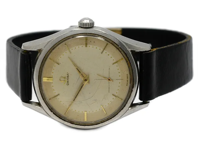 OMEGA, Seamaster, Cal 266, Serie nr. 14339107, Ref nr. CK 2791, Boett nr. 2791-5, herrur, 36 mm, stål, manuell, plexiglas, liten sekundvisare, skadad urtavla, defekt, läderband, ca 1954.
