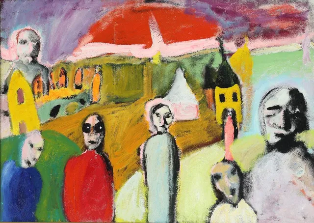 “Følelsesstilhed”, 1968–69. Unsigned. Oil on canvas. 73×100 cm.