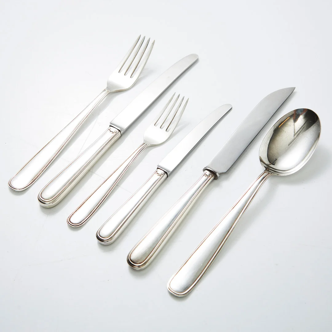 SVEN ARNE GILLGREN. Bestick, 59 delar, silver, "Ambassad", GAB, 1950-tal. — Silver — Stockholms Auktionsverk Magasin 5