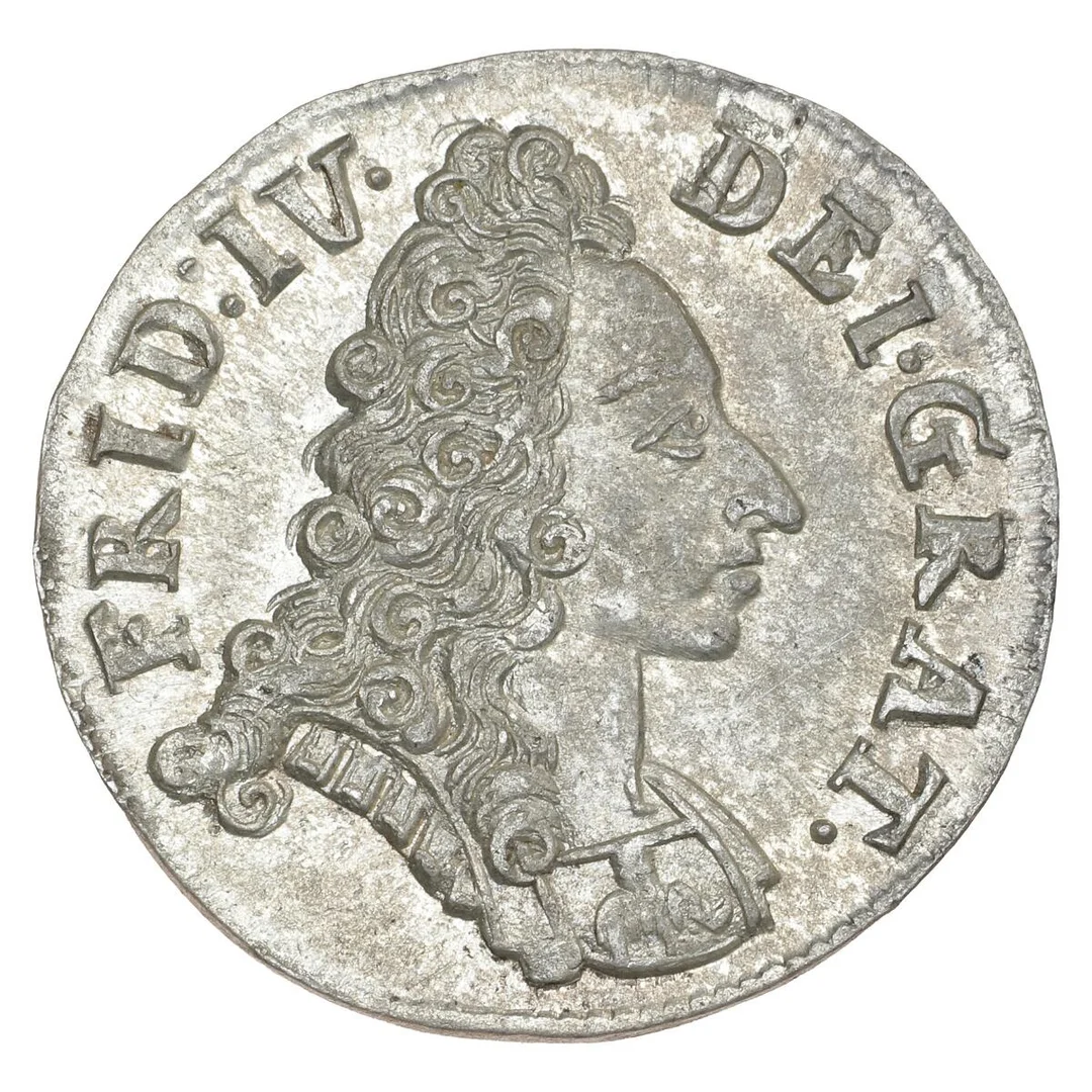 Frederik IV, Glücksburg, 8 skilling 1704, H 58 - beautiful specimen — Coins, Medals & Banknotes/Denmark/Frederik IV, 1699–1730 — Bruun Rasmussen
