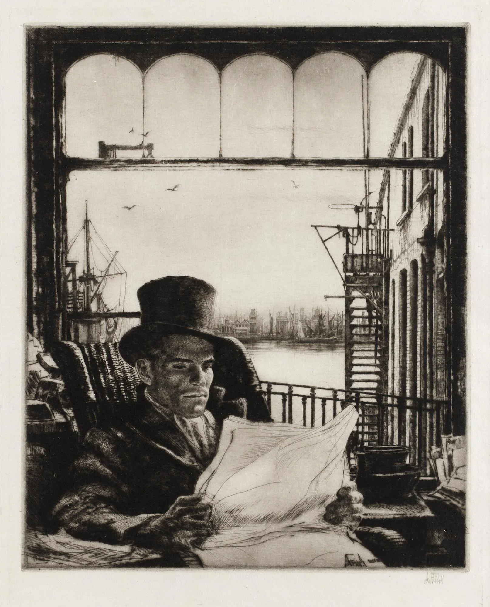 Axel Fridell, "Mr. Simmons" (Tidningsläsaren). — Bukowskis