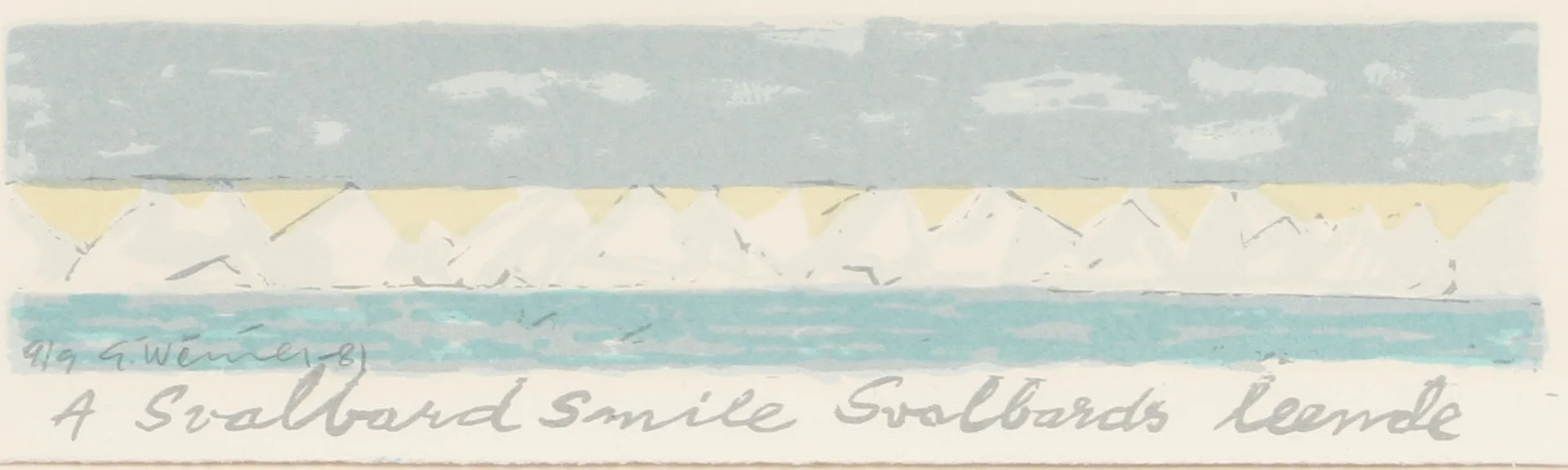 GÖSTA WERNER. "A Svalbard smile", färglitografi, signer. Werner -81. — Engravings & Prints — Helsingborgs Auktionskammare