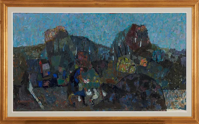 ARMAND ROSSANDER, Komposition, olja på duk, signerad.