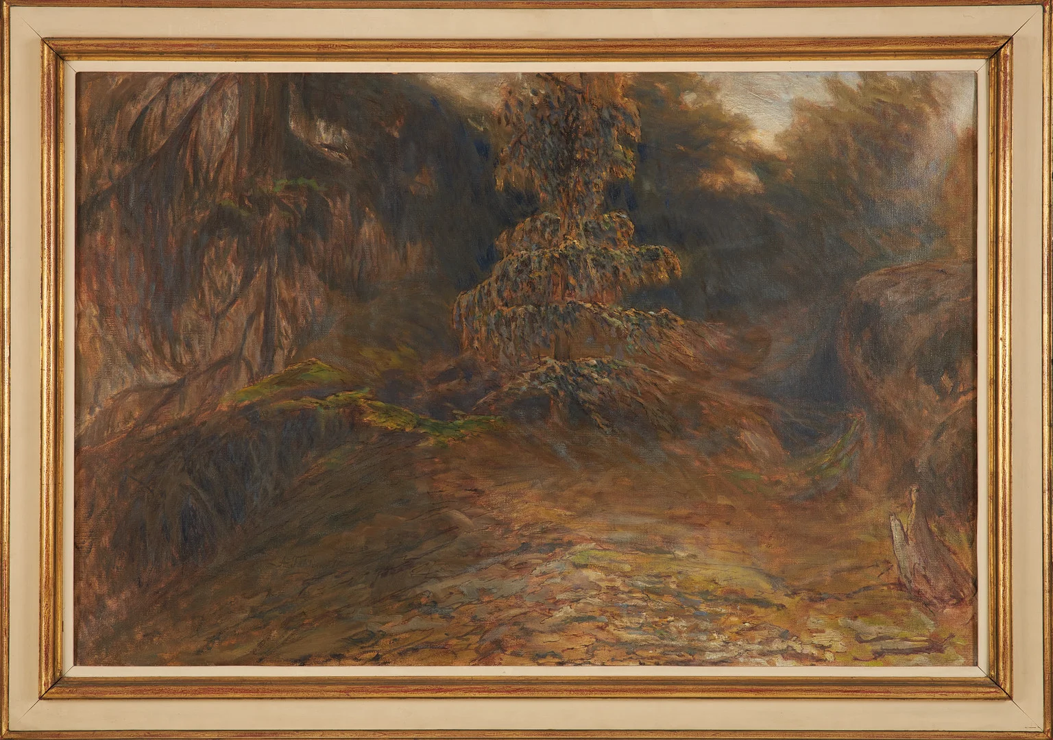 AXEL FAHLCRANTZ. "Den stora granen", olja på duk, signerad. — Paintings — Stockholms Auktionsverk Sickla