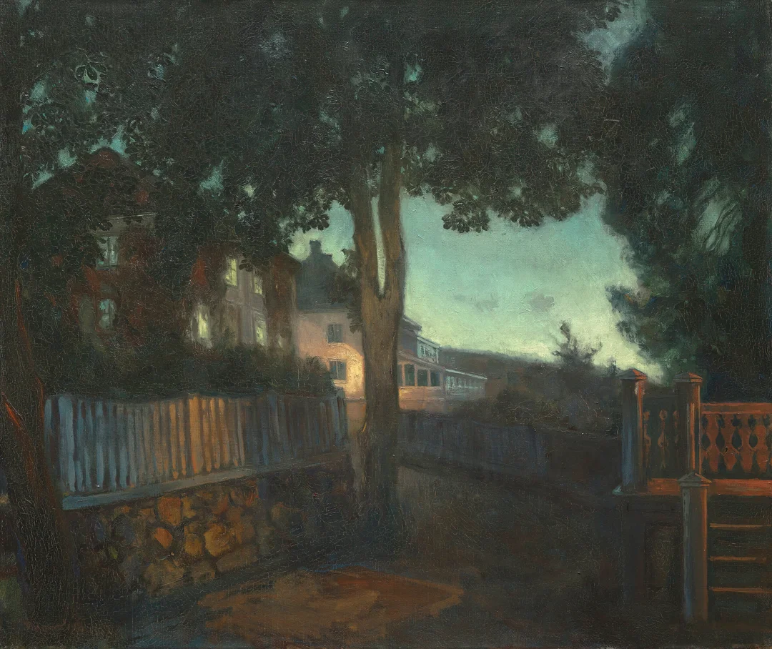 Holmboe, Thorolf — Aftenstemning, Kjøsterudgården, 1922 — Kunst/Maleri — Blomqvist