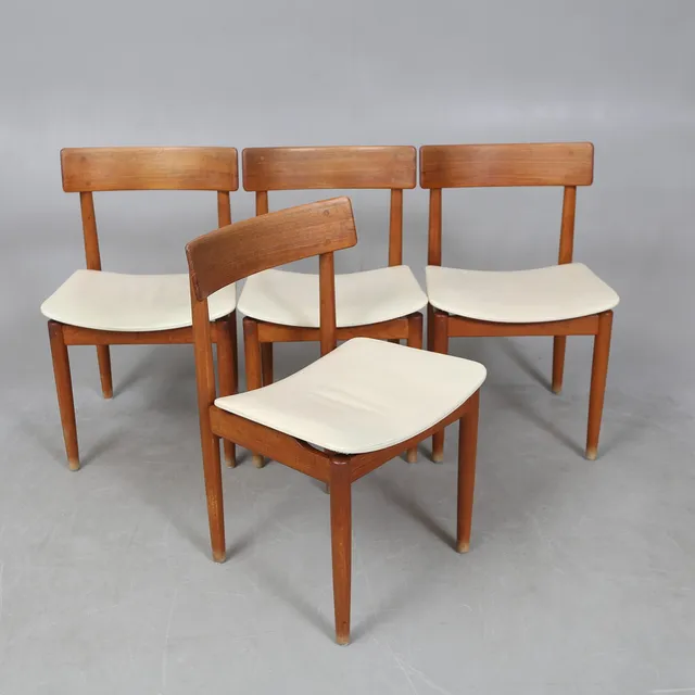 NILS JONSSON, stolar, 4 st, "Tyr", teak, Bra Bohag, Troeds, Bjärnum.