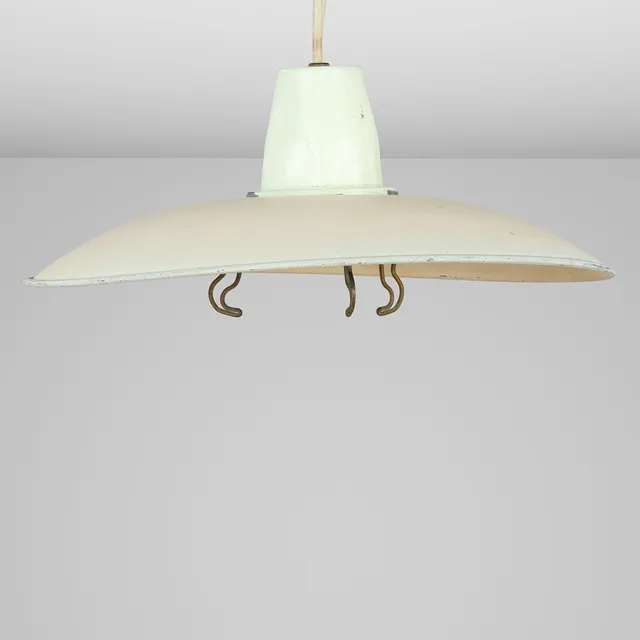 POUL HENNINGSEN. "PH 3,5/3", loftslampe med overskærm af bemalet zink, Louis Poulsen, Danmark, 1940/50'erne.