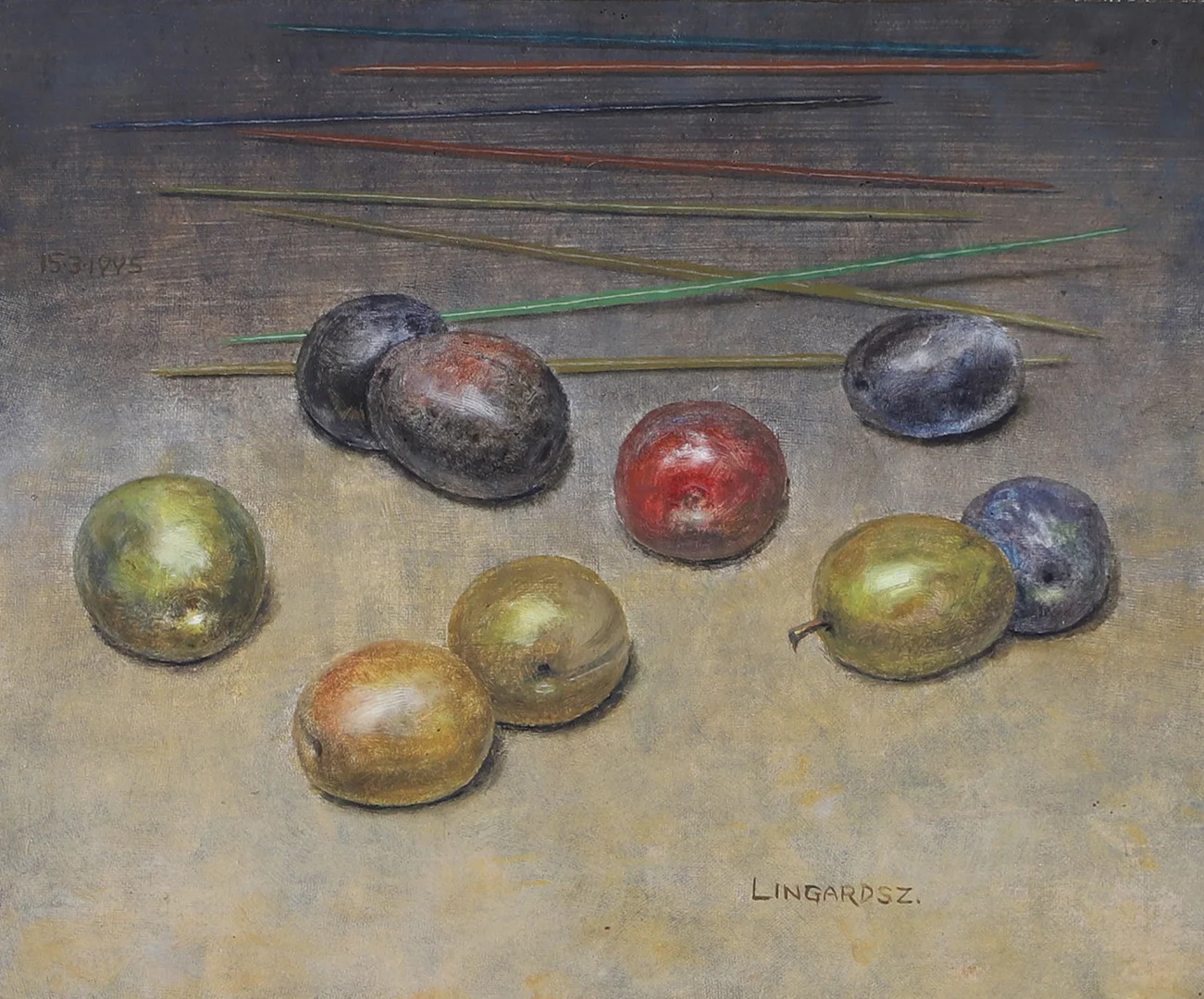 SVEN LINGARDSZ. Stilleben med druvor, olja på pannå, signerad Lingardsz. — Paintings — Helsingborgs Auktionskammare
