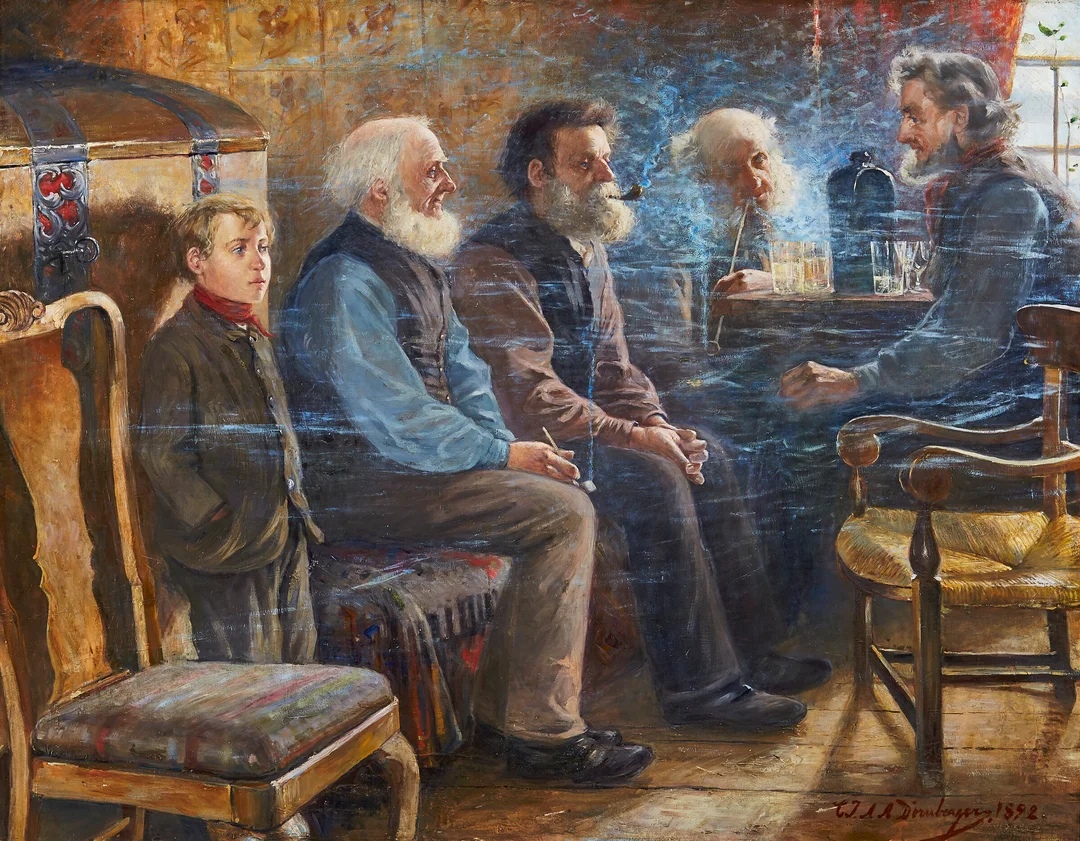 Dørnberger, Karl — Piperøkende menn, 1892 — Kunst/Maleri — Blomqvist