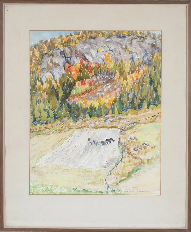 NILS GUNNAR JOHANSSON. Vid Nordingrå, akvarell på papper, signerad.