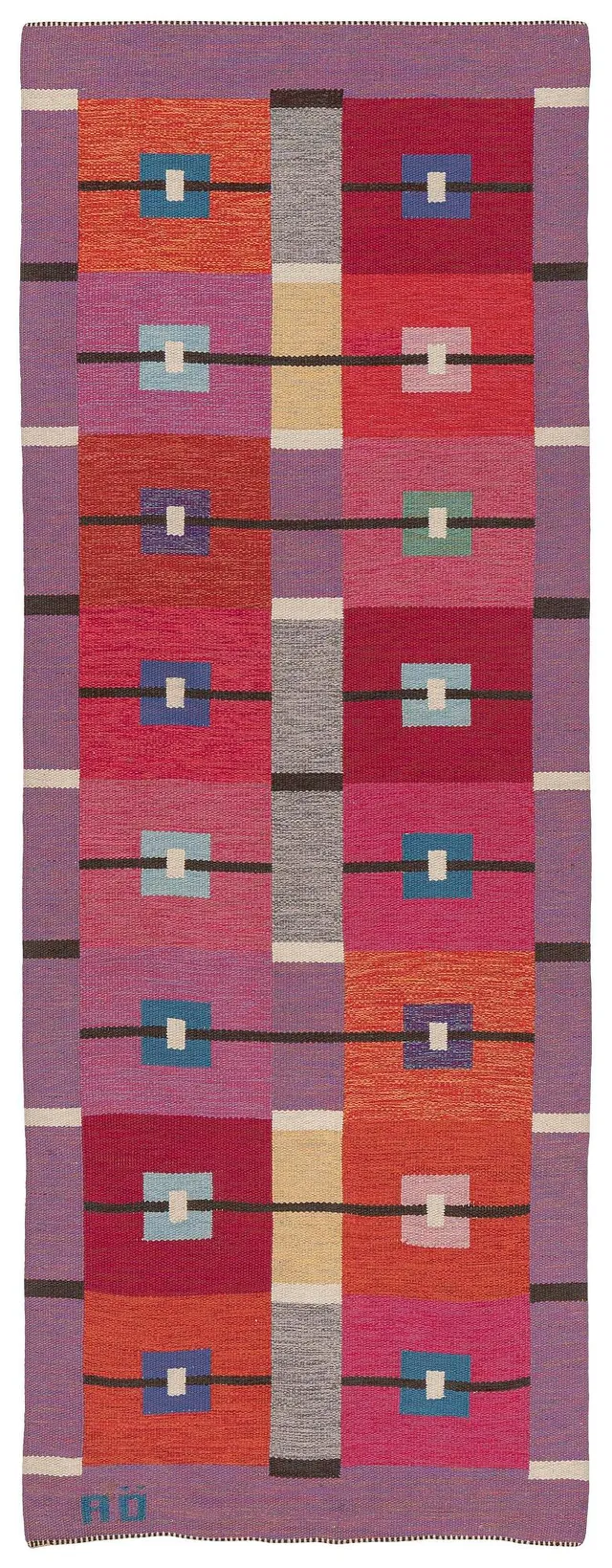 Agda Österberg, matta rölakan och gobelängteknik, ca 330 x 123 cm, signerad AÖ.