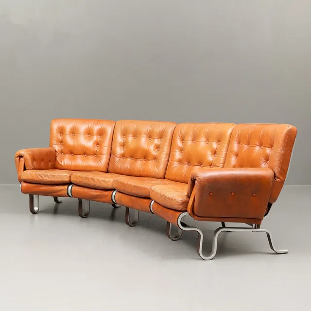 ERIC SIGFRID PERSSON. Soffa, fyrsits, ur serien "Flytande design", 1970-tal.