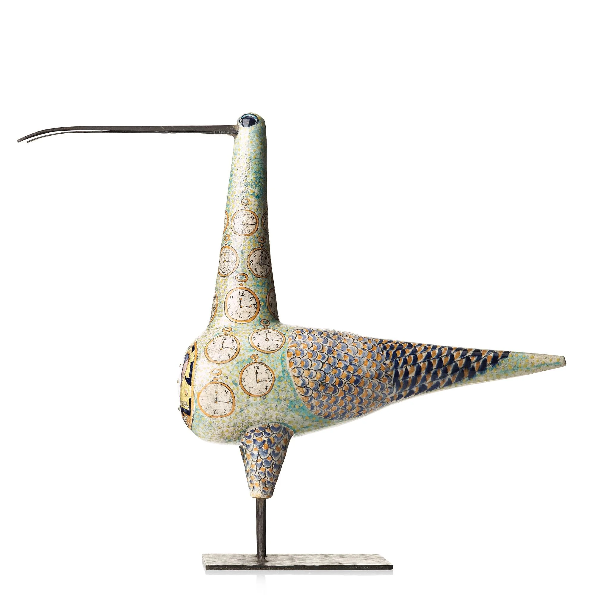 Birger Kaipiainen, skulptur, spov, keramik och metall, Arabia, Finland 1958. — Bukowskis