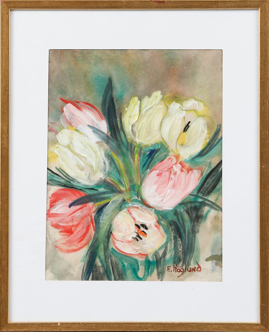 ELIN HÖGLUND. Stilleben, blandteknik, signerad. — Paintings — Göteborgs Auktionsverk