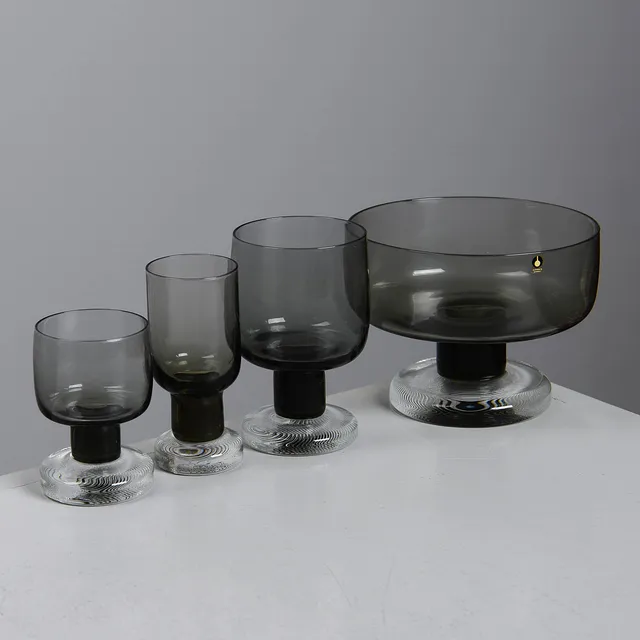 GÖRAN WÄRFF. "Rustica", glasservisdelar, för 5 personer, Pukeberg, 1900-talets andra del.
