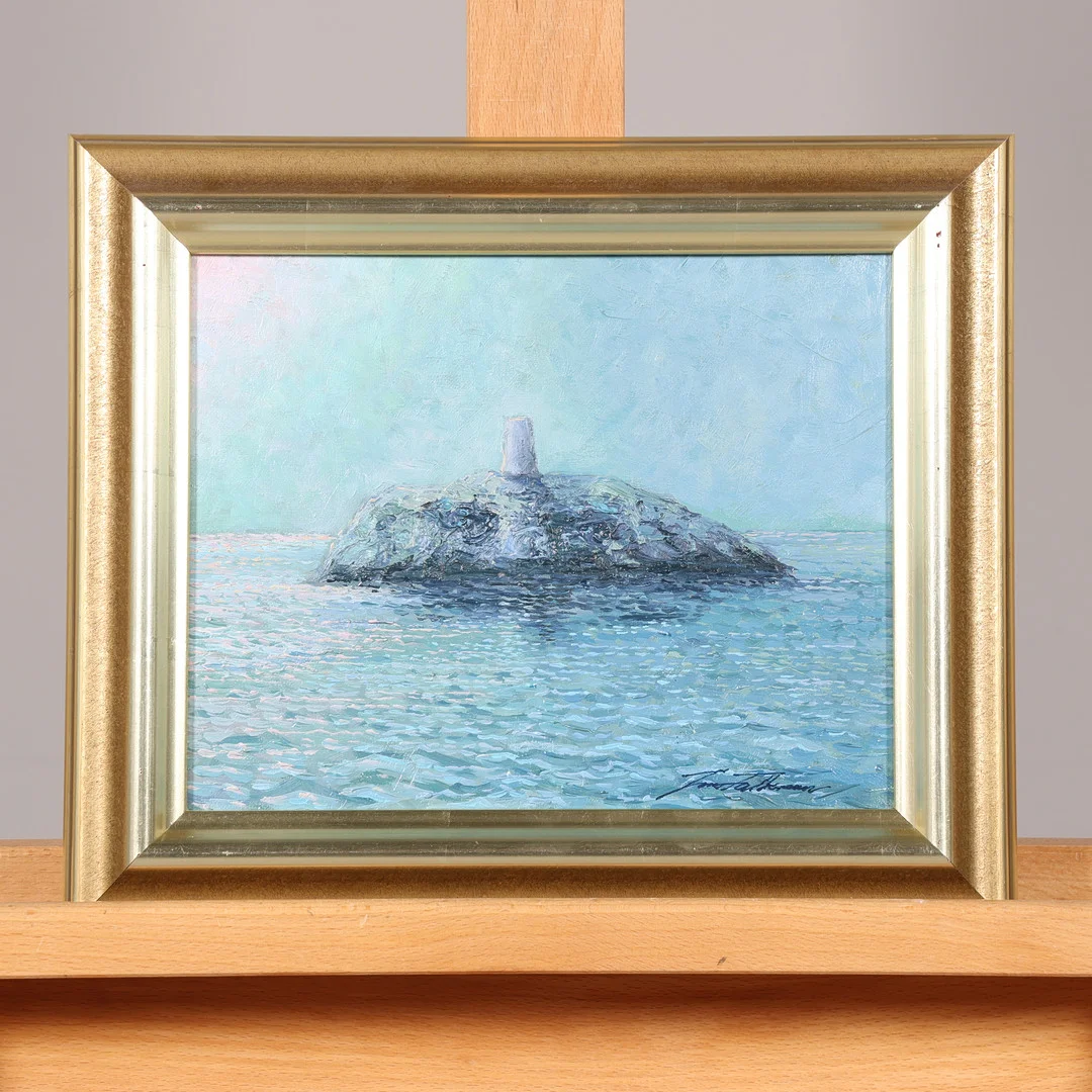 JAN FALKMAN. OLJA PÅ DUK, "Blåkummel", signerad. — Paintings — Borås Auktionshall