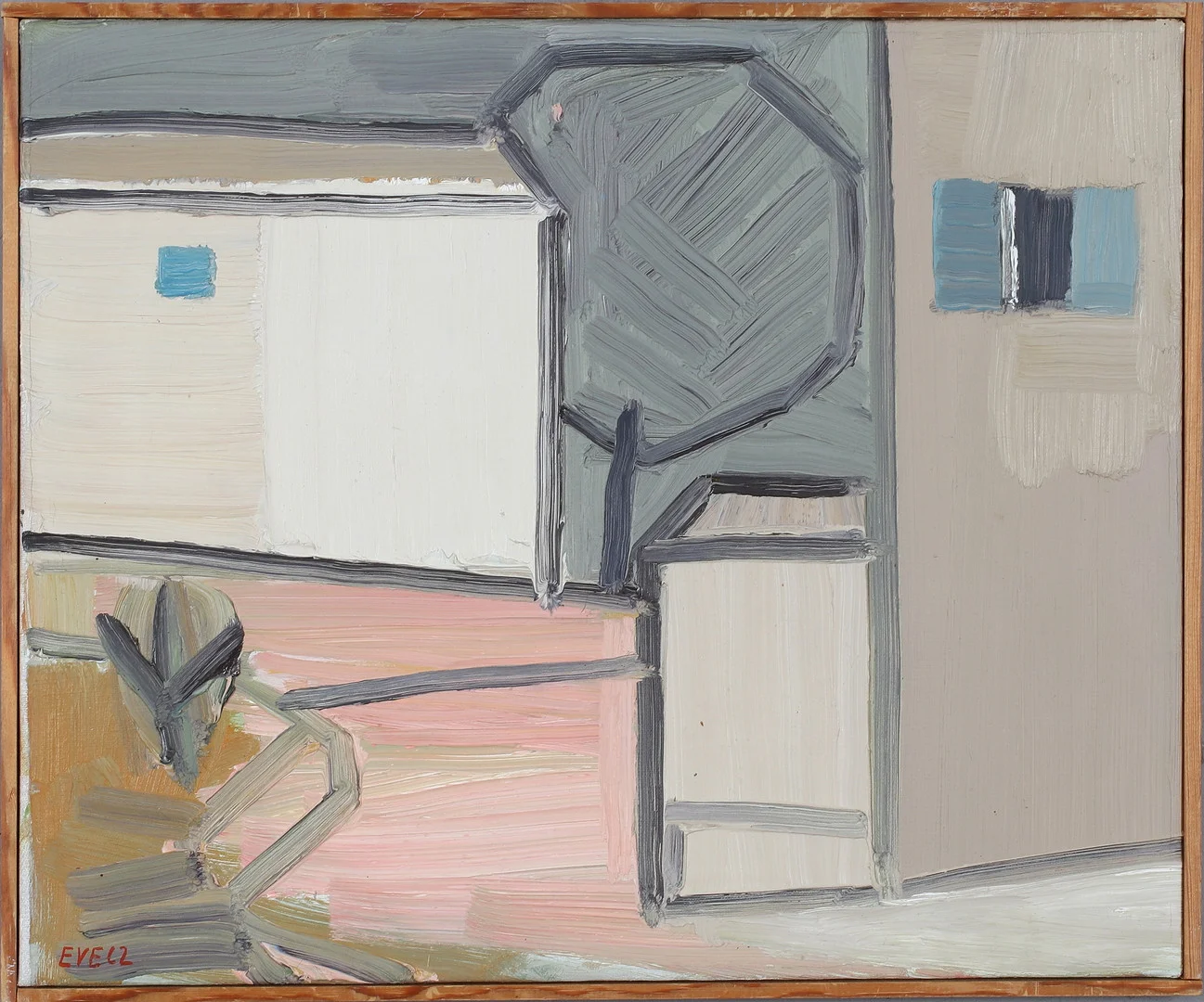 EVE ERIKSSON. Bymotiv, olja på duk, signerad och daterad 62. — Paintings — Stadsauktion Sundsvall