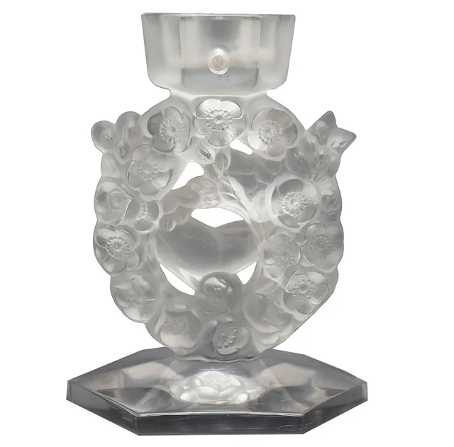 LALIQUE MANUFACTURE. “Mésanges” candle holder.