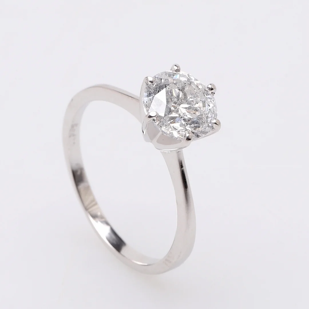 ENSTENSRING, 14K vitguld, briljant 1,66 ct. — Rings — Garpenhus Auktioner