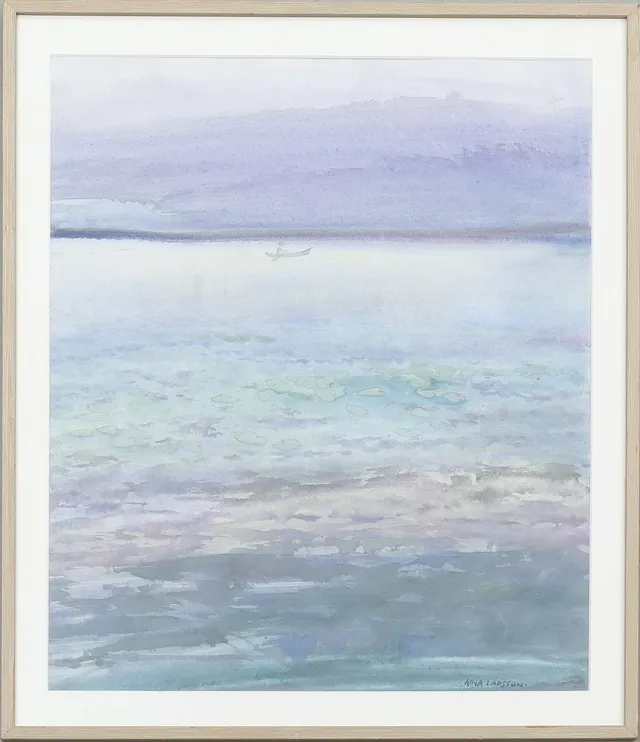 AINA LARSSON. Akvarell, signerad.