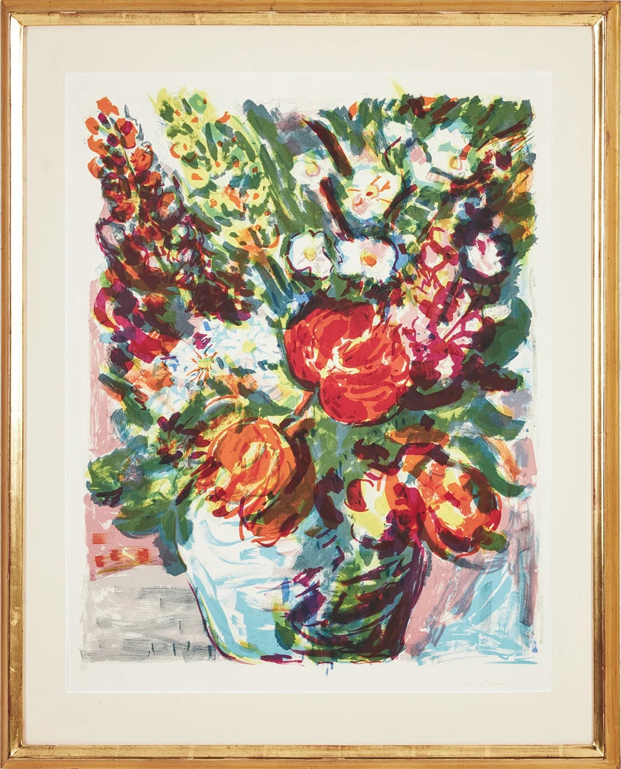 ALBIN AMELIN. Stilleben, färglitografi, signerad. — Engravings & Prints — Stockholms Auktionsverk Magasin 5