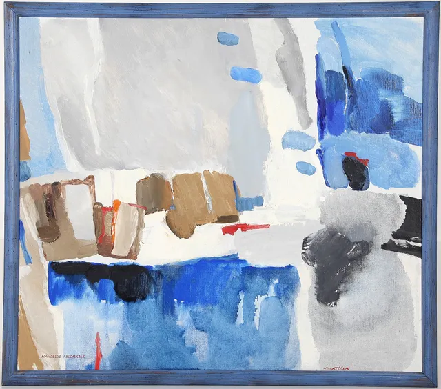 NILS MÖLLER. 1917-2004. Olja på pannå, 75 x 85 cm, signerad.
