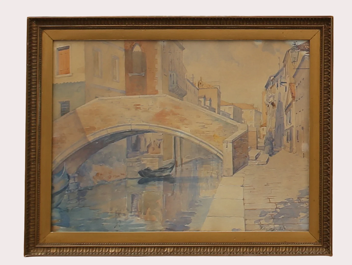 GUNNAR WIDFORSS. Akvarell, Kanal i Venedig, signerad G Widforss, daterad 1910. — Paintings — Limhamns Auktionsbyrå