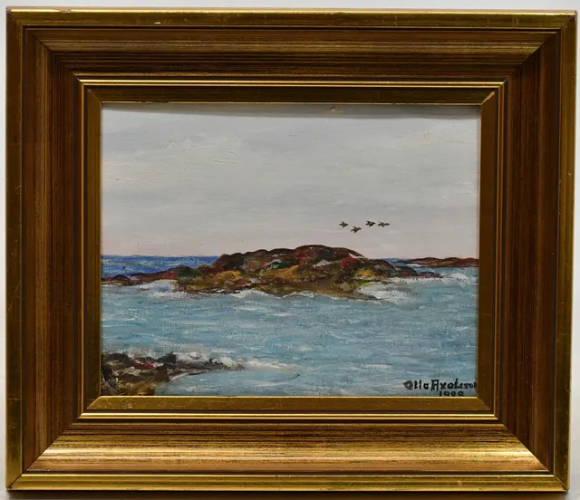 OLLE AXELSSON. Öar. Olja på duk.