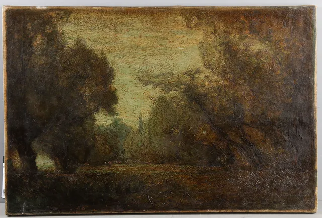 OKÄND KONSTNÄR, fält med människor, 1800-tal.