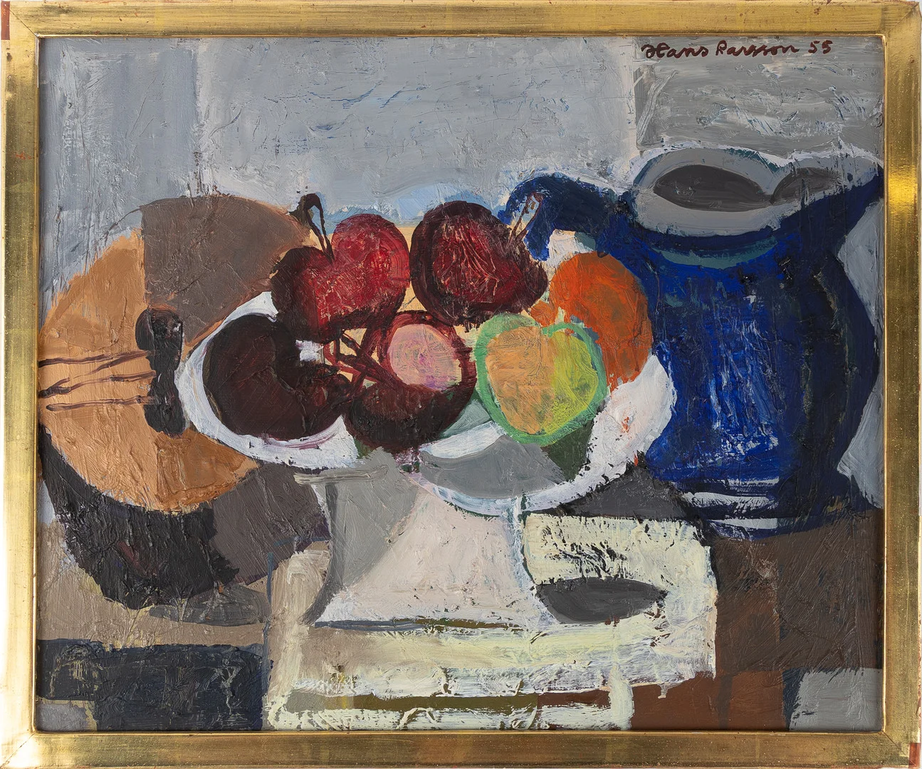 HANS LARSSON. "Nature morte med äpplen", olja på duk. — Paintings — Stockholms Auktionsverk Helsingborg