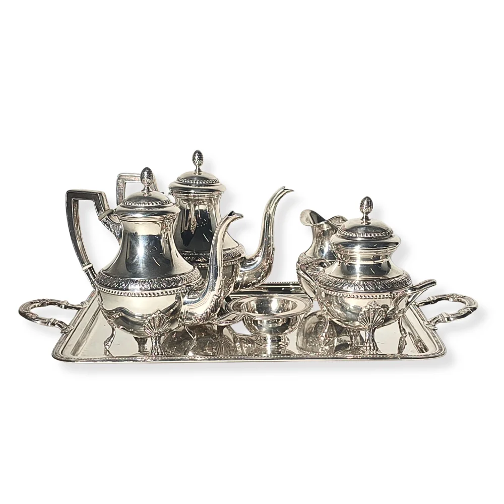 JUEGO DE CAFÉ/TÉ EN PLATA PUNZONADA 916. — Silver — Barcelona Auctions