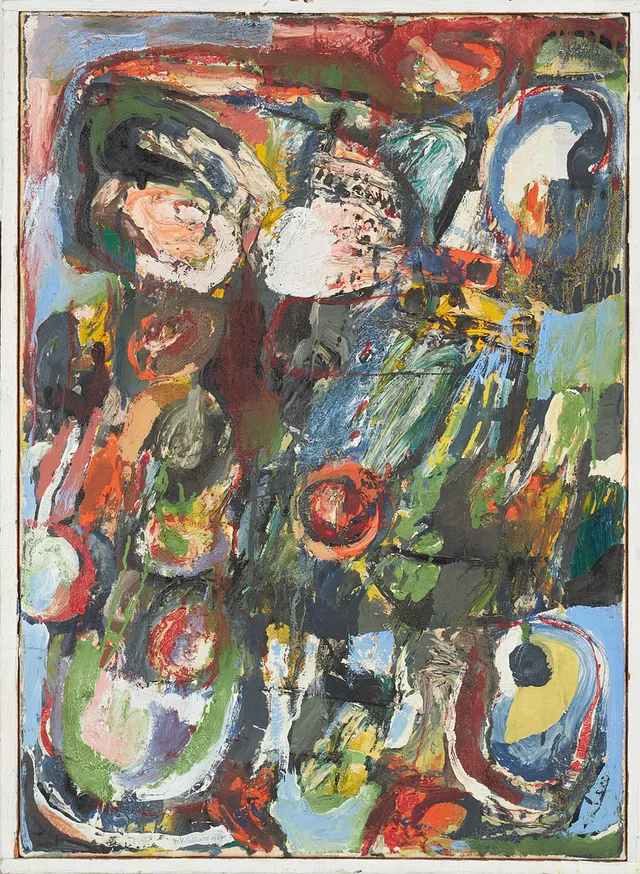 VALTER GIBSON. Abstrakt komposition, olja på duk, signerad V. Gibson, daterad 1965.