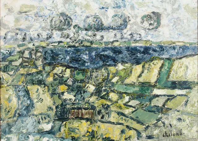 Poul Ekelund. Fjord landscape. Oil on canvas