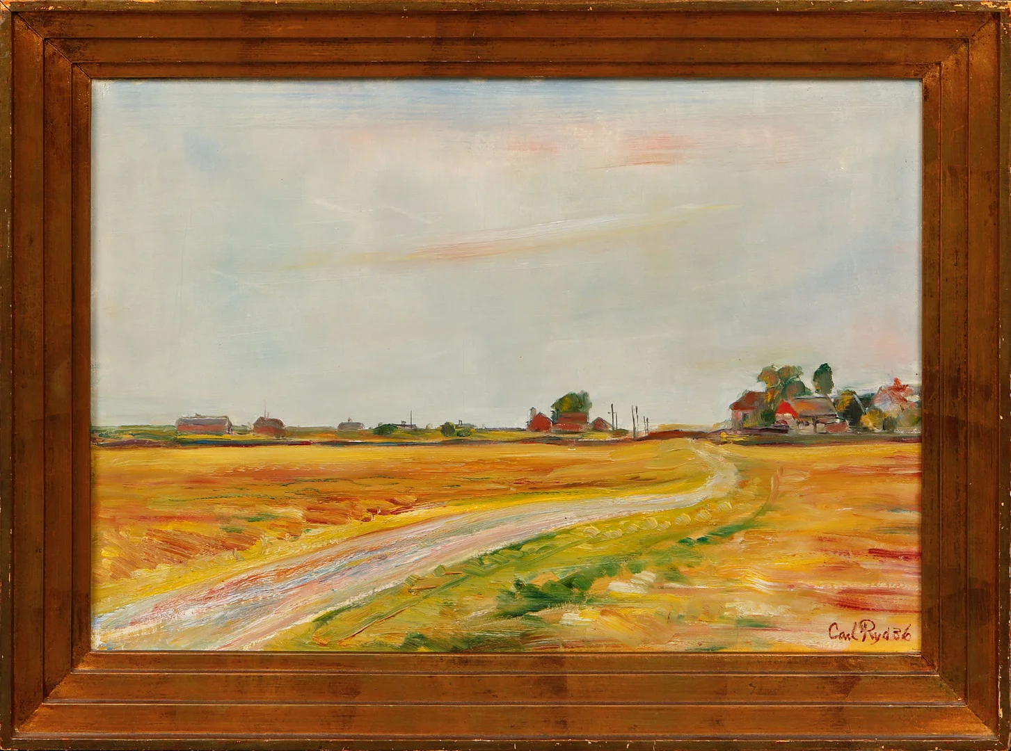 CARL RYD. "Resmo by", olja på pannå, signerad och daterad 36. — Paintings — Göteborgs Auktionsverk