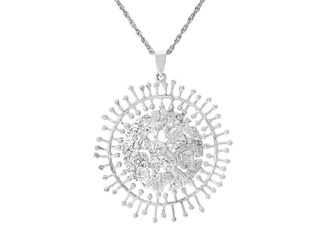 TAPIO WIRKKALA, hänge med kedja, Full Moon, silver, Kultakeskus, Finland, diameter hänge 58 mm, längd kedja 45 cm, vikt 13,2 g.