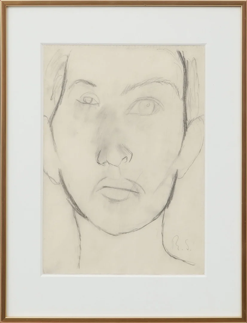 RAGNAR SANDBERG. Porträtt, teckning, blyerts på papper, monogramsignerad. — Drawings — Göteborgs Auktionsverk