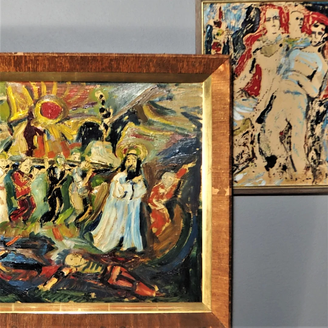 ERIK HEINERTZ. 2 st målningar, blandteknik. — Paintings — Lysekils Auktionsbyrå