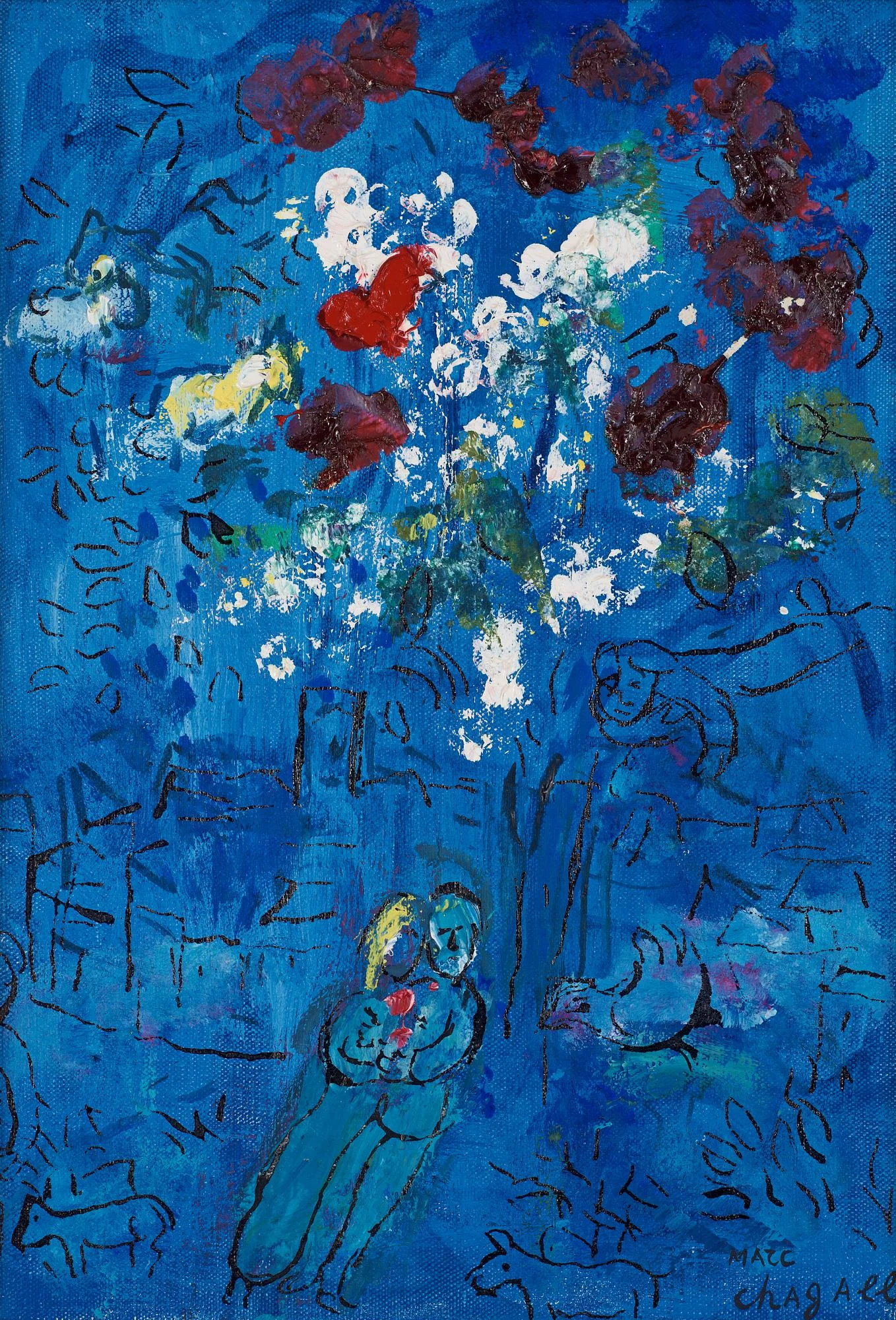 Marc Chagall, "Le Bouquet au-dessus de Vence". — Bukowskis