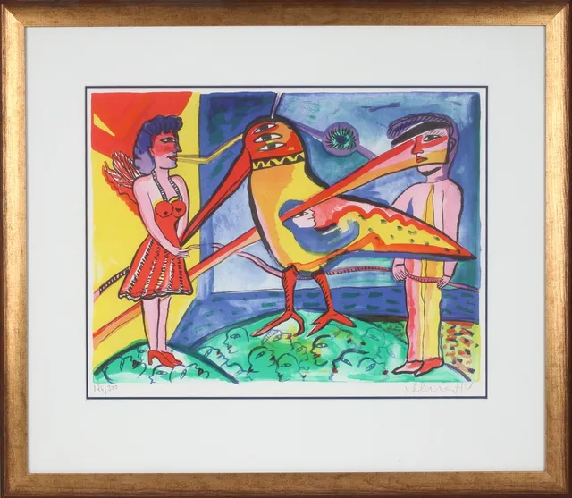 ULRICA HYDMAN-VALLIEN. Figurkomposition, färglitografi, signerad och numrerad 126/300.